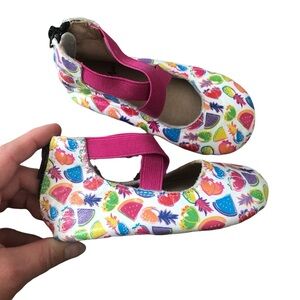 Monkey Feet Tutti Fruiti Multicolor 18-24 month Shoes with Pink Straps